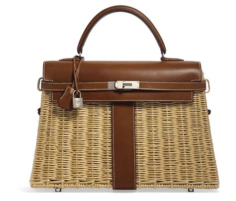 hermes borsa vimini|Hermès Borsa da Picnic Kelly 35cm in vimini e pelle Barenia.